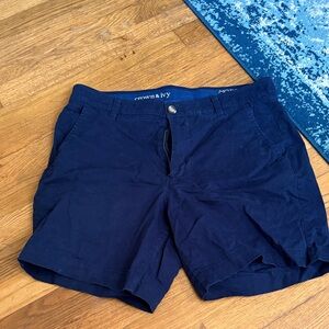Crown & Ivy Men's Dark Blue Flat Front Shorts